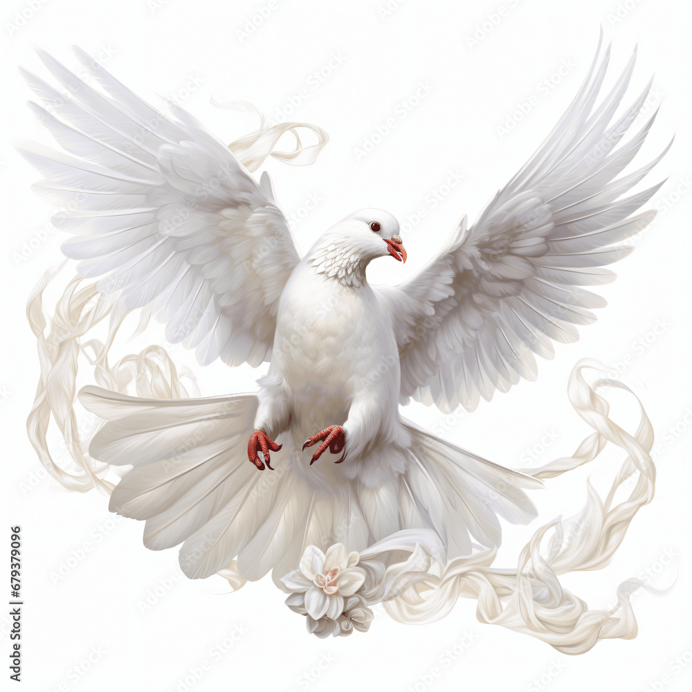 Serene White Dove Illustration Serene White Dove Illustration