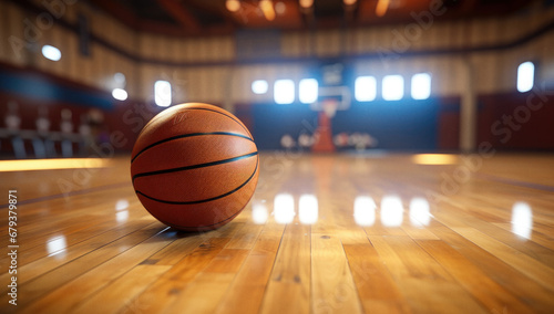 Basketball on the court floor artistic concept © Stefan