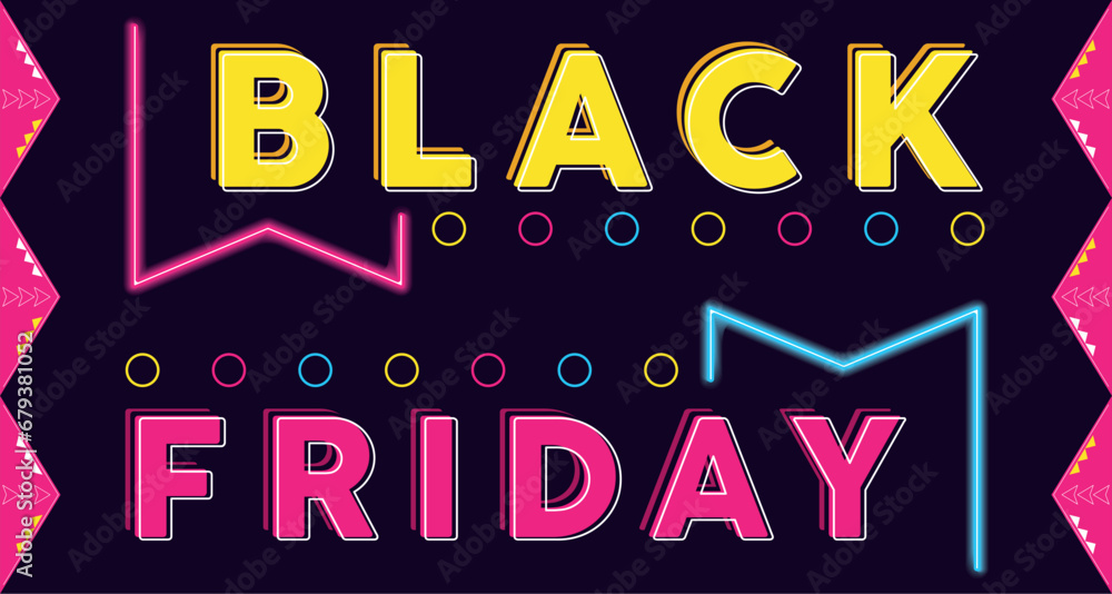Black friday neon background Vector illustration Black friday neon background Vector illustration