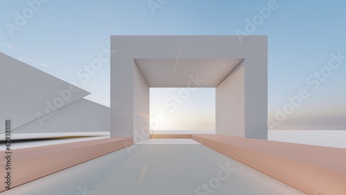 3d rendering architecture background building geometric shape © Annuitti