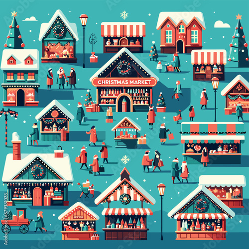 Christmas tree, Santa Claus, gifts, Nativity, reindeer, snow