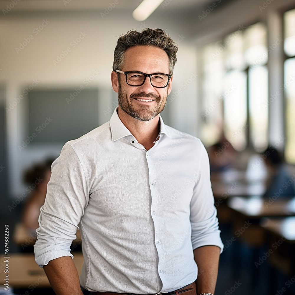 presentable male teacher with glasses presentable male teacher with glasses