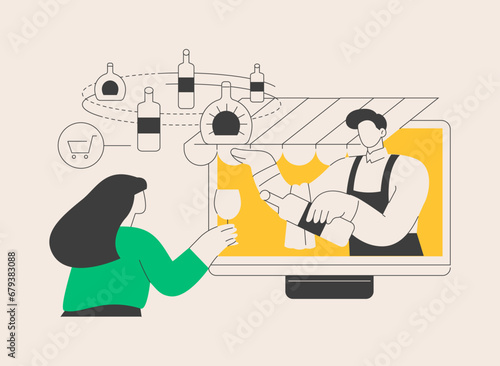 Alcohol E-commerce abstract concept vector illustration.