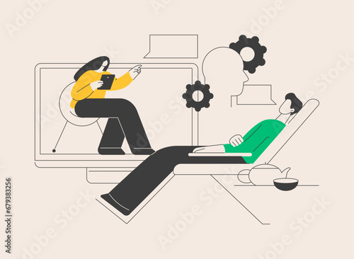 Online therapy abstract concept vector illustration. photo