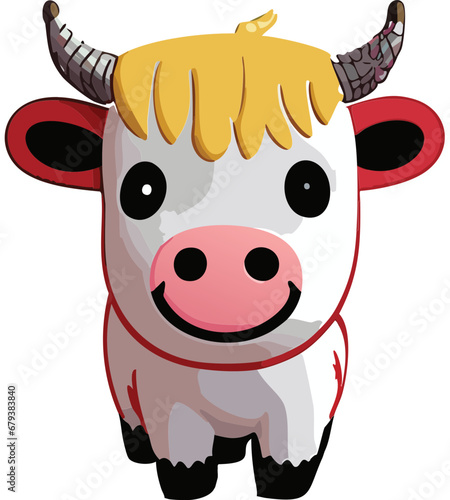 Cute Christmas Santa Highland Cow