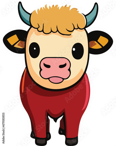 Cute Christmas Santa Highland Cow