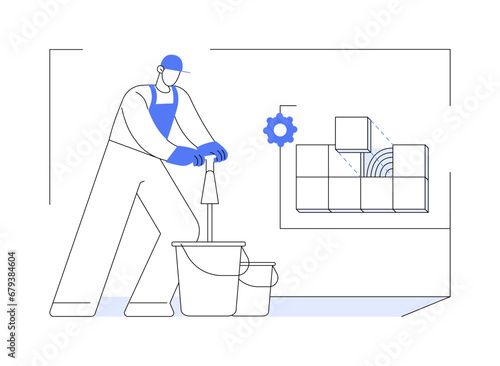 Prepare tile adhesive abstract concept vector illustration.
