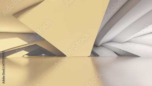 Abstract architecture background curved wall in design interior 3d render © Annuitti