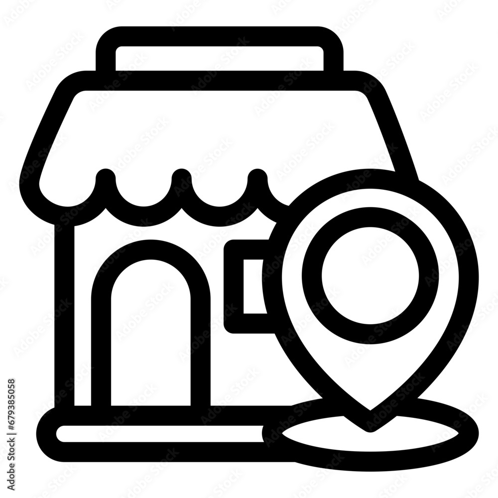 Store Location Pin black outline icon Store Location Pin black outline icon