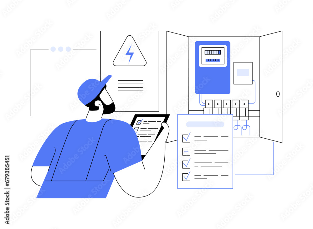 Electrical inspection abstract concept vector illustration. Electrical inspection abstract concept vector illustration.