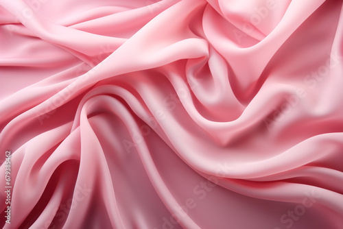 luxury pink silk or chiffon fabric with soft folds, texture textile background