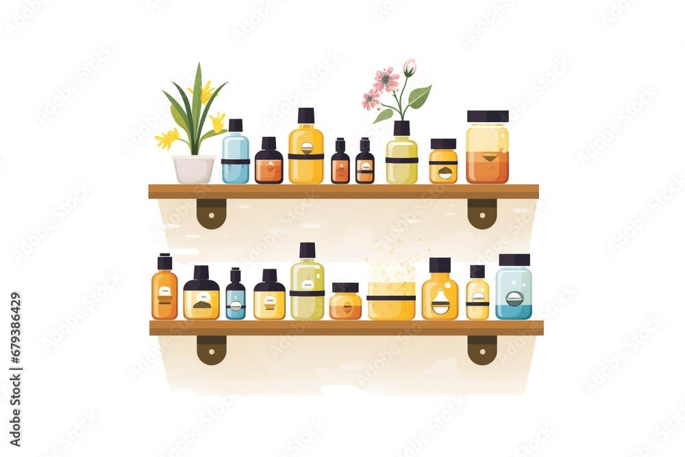 display of aligned essential oils on a bathroom shelf display of aligned essential oils on a bathroom shelf