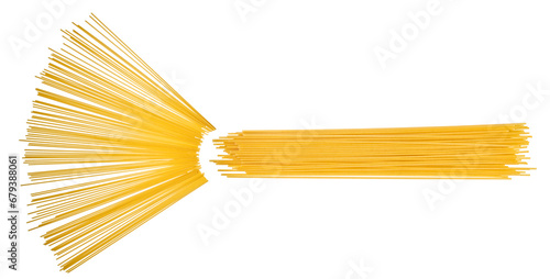 Bunch of spaghetti pasta isolated on white photo
