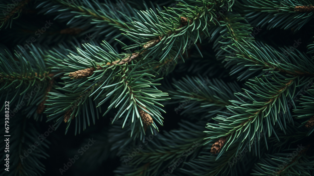 The texture of green spruce, generative AI The texture of green spruce, generative AI