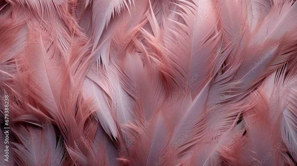 The texture of a delicate pink feather, generative AI