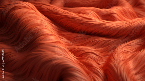 The texture of an orange fluffy blanket, generative AI