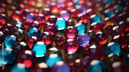 A wallpaper with sim sim balls that resemble precious gemstones.