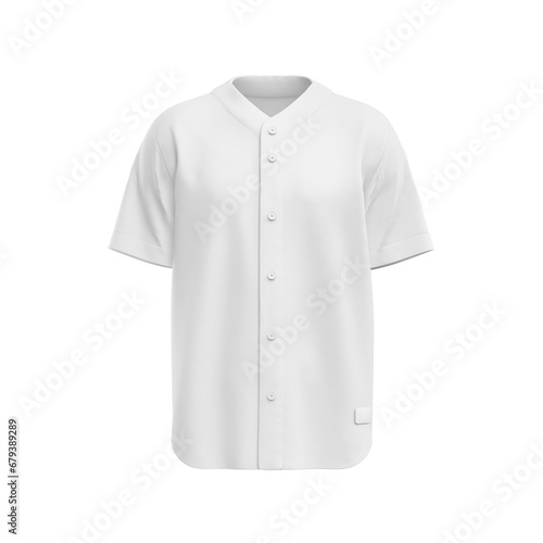 a image of a white baseball jersey shirt isolated on a white background photo