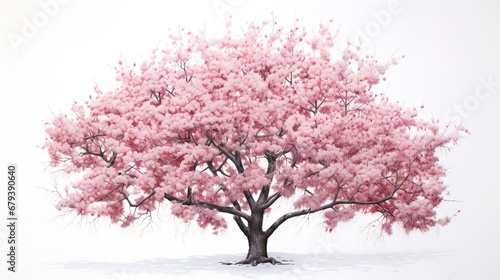 rose/pink cherry blossom in spring, isolated with white background #679390640