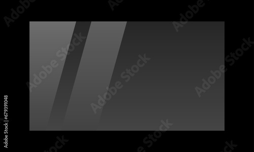 Transparent shiny glass plate. Screen reflection vector illustration on a black background. Available as PNG analog with Screen blend mode	