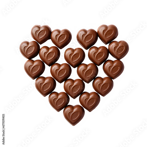 heart shaped chocolate isolated on white background ,generative ai