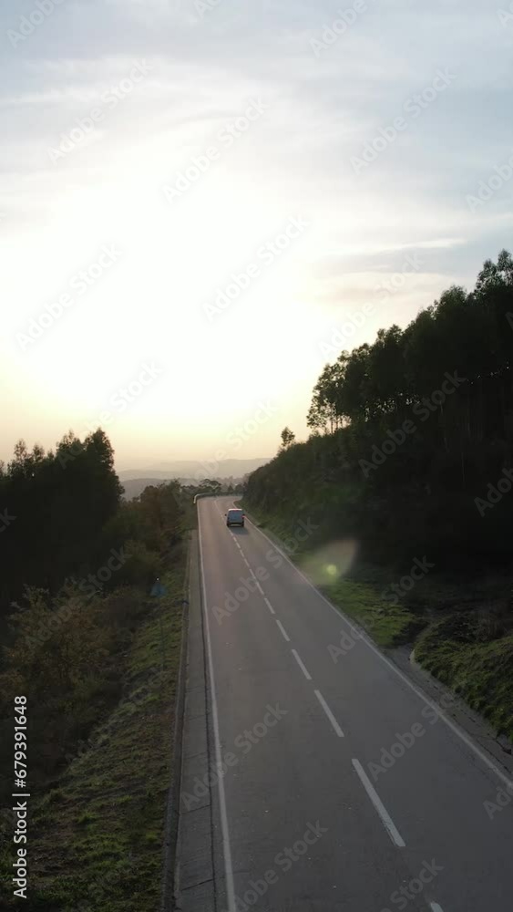 Vertical Video of Road and Sunset Vertical Video of Road and Sunset