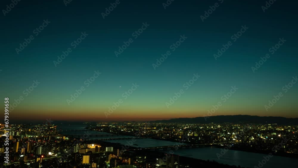 大阪夜景タイムラプス 大阪夜景タイムラプス