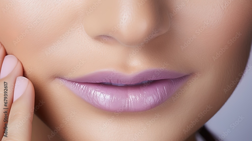 Obraz premium Well-Manicured Nails Complement Her Healthy Facial Skin