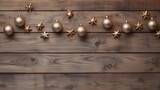 Rustic Delight: Ornaments on Wooden Surface