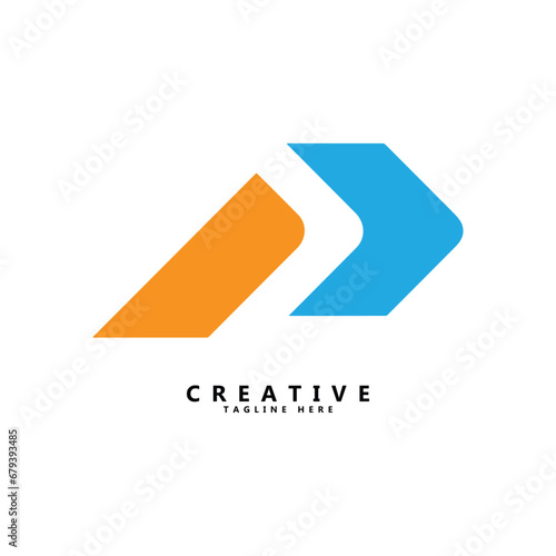 P or R letter creative logo desgn