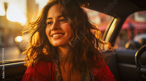 portrait of a woman in the evening light smiling © bmf-foto.de