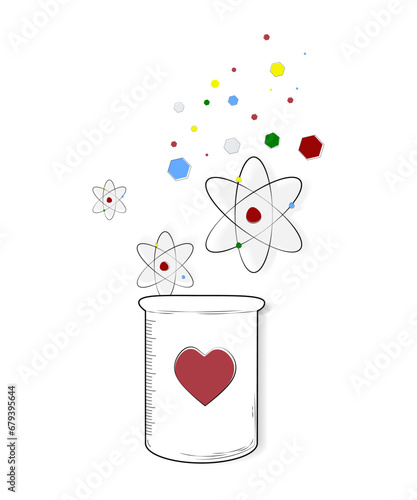 Love. Mrtaphore of love. Chemical illustration. it can be used for textile, ackgrounds oan what you wish.