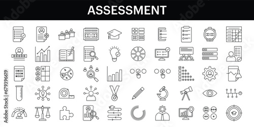 Assessment icon illustration collection. Design icon. Stock vector.