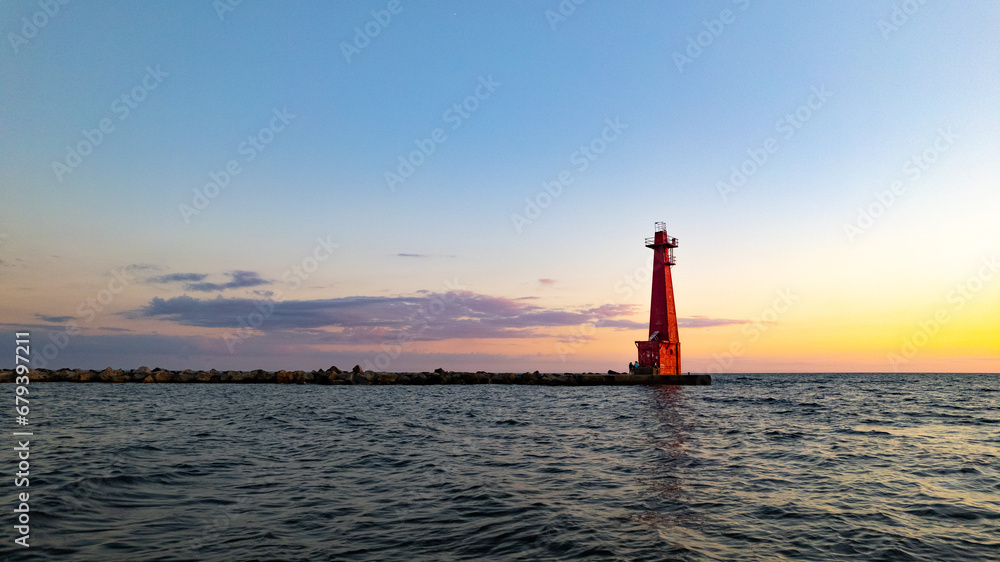 Pierre Marquette lighthouse at sunset