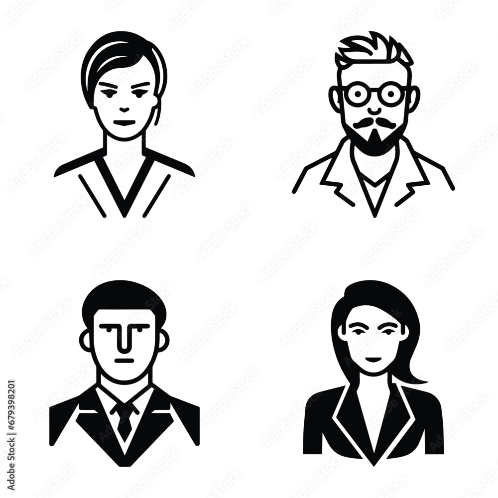 Business People Flat Icon Set Isolated On White Background Business People Flat Icon Set Isolated On White Background