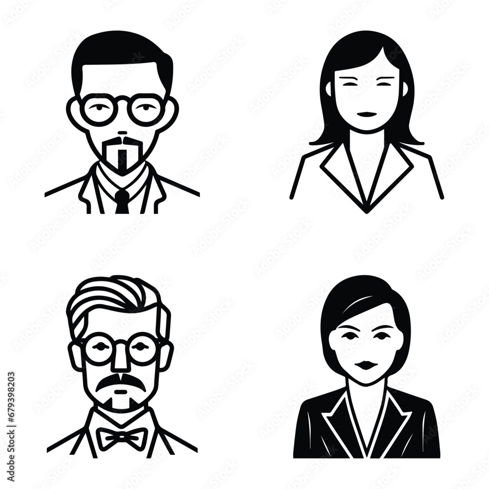 Business People Flat Icon Set Isolated On White Background Business People Flat Icon Set Isolated On White Background