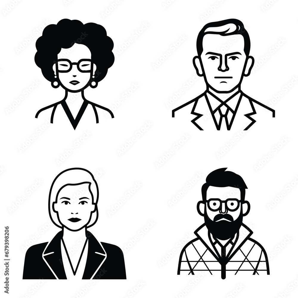 Business People Flat Icon Set Isolated On White Background Business People Flat Icon Set Isolated On White Background