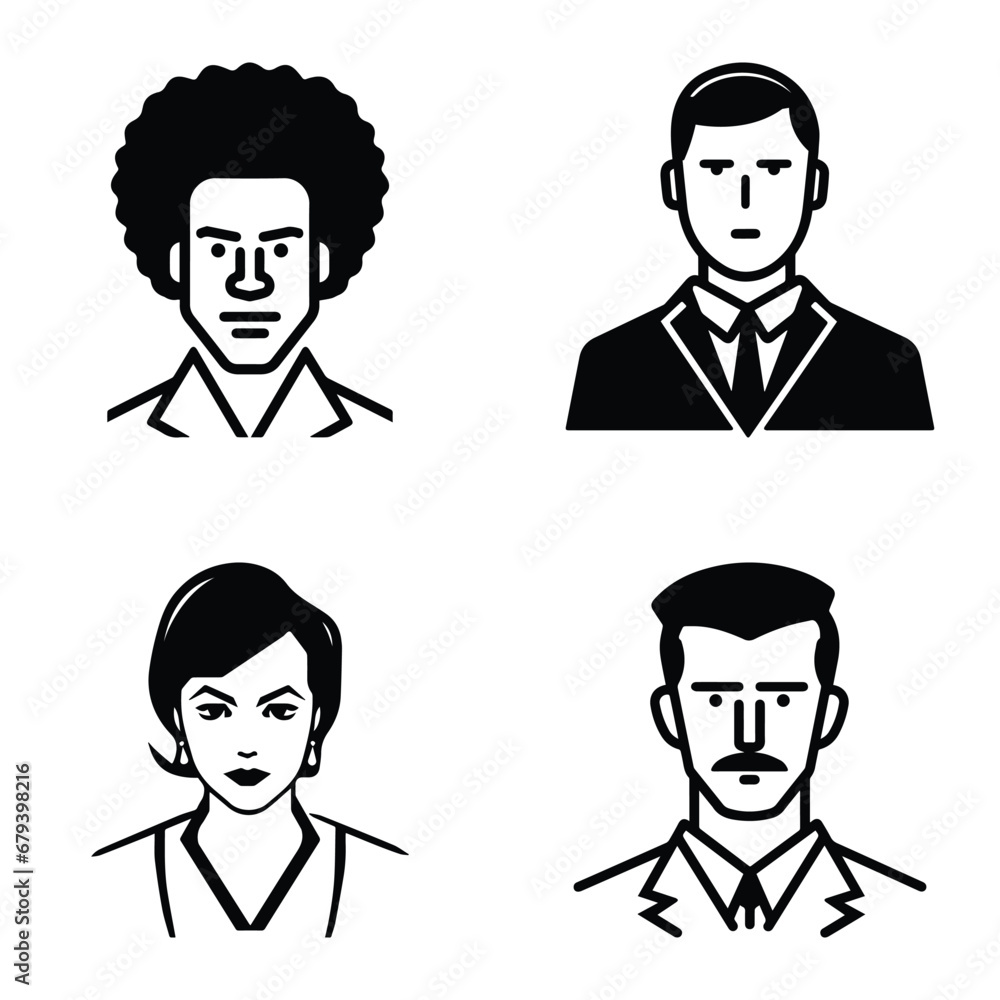 Business People Flat Icon Set Isolated On White Background Business People Flat Icon Set Isolated On White Background