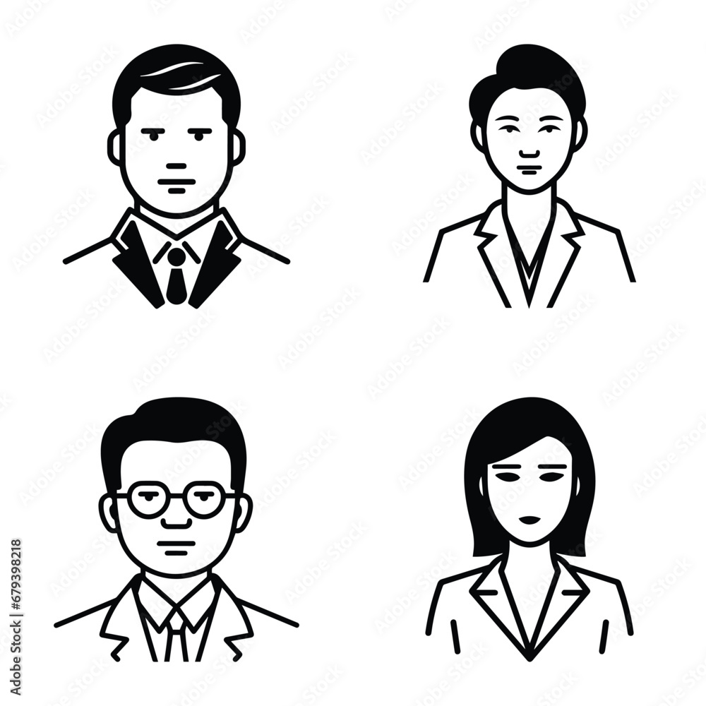 Business People Flat Icon Set Isolated On White Background Business People Flat Icon Set Isolated On White Background