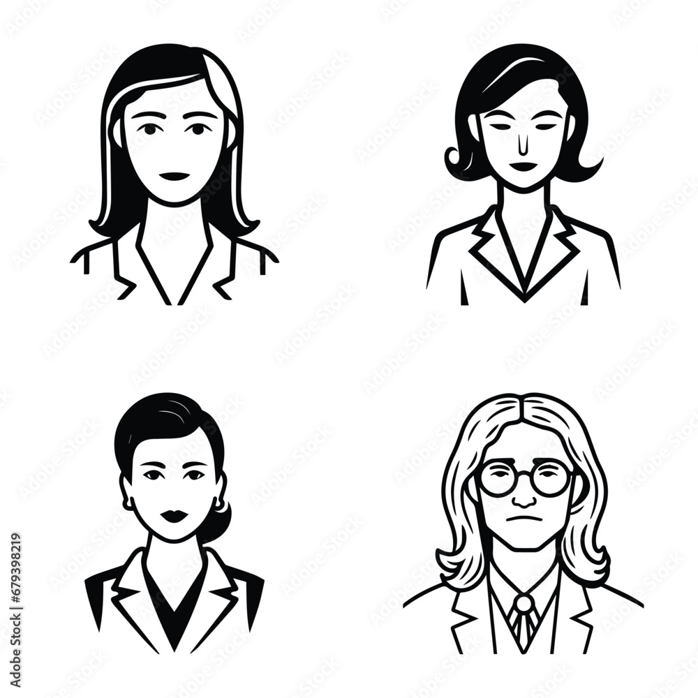 Business People Flat Icon Set Isolated On White Background Business People Flat Icon Set Isolated On White Background