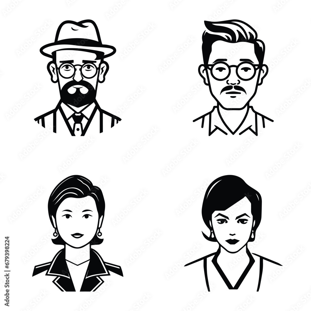Business People Flat Icon Set Isolated On White Background Business People Flat Icon Set Isolated On White Background