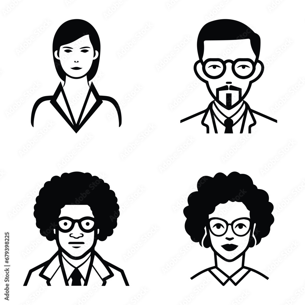Business People Flat Icon Set Isolated On White Background Business People Flat Icon Set Isolated On White Background