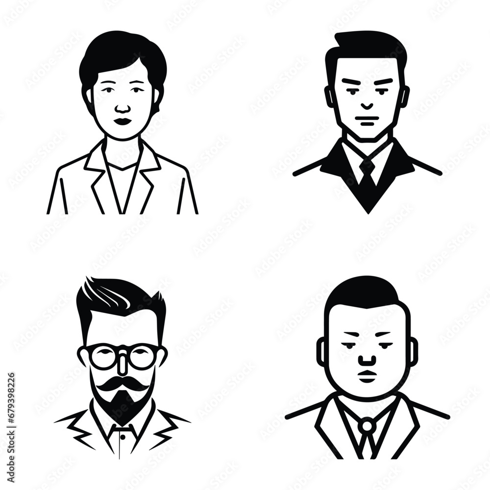 Business People Flat Icon Set Isolated On White Background Business People Flat Icon Set Isolated On White Background