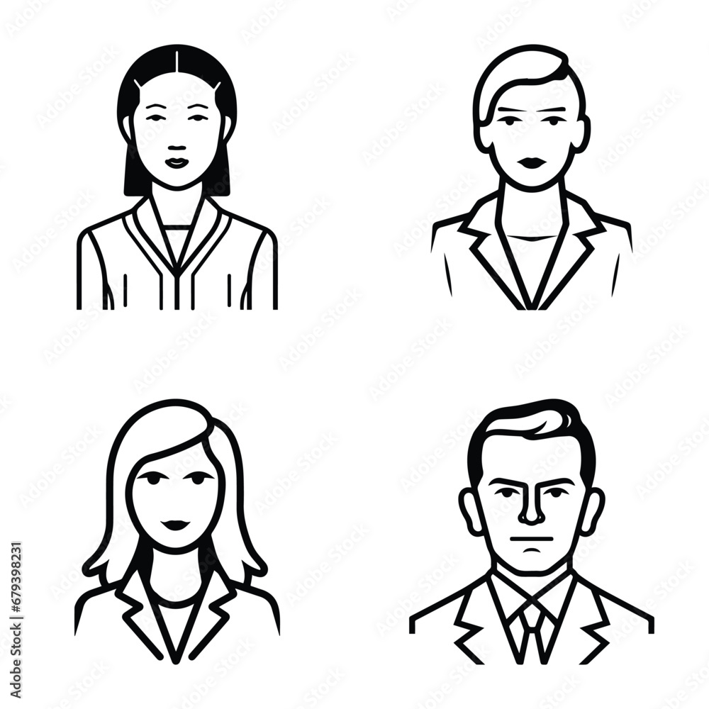 Business People Flat Icon Set Isolated On White Background Business People Flat Icon Set Isolated On White Background