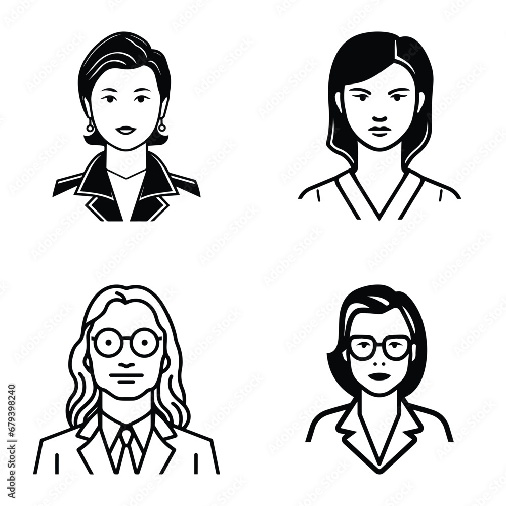 Business People Flat Icon Set Isolated On White Background Business People Flat Icon Set Isolated On White Background