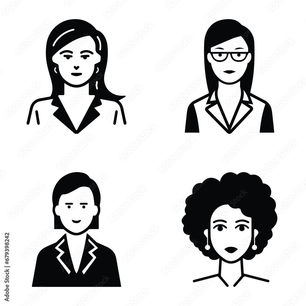Business People Flat Icon Set Isolated On White Background Business People Flat Icon Set Isolated On White Background