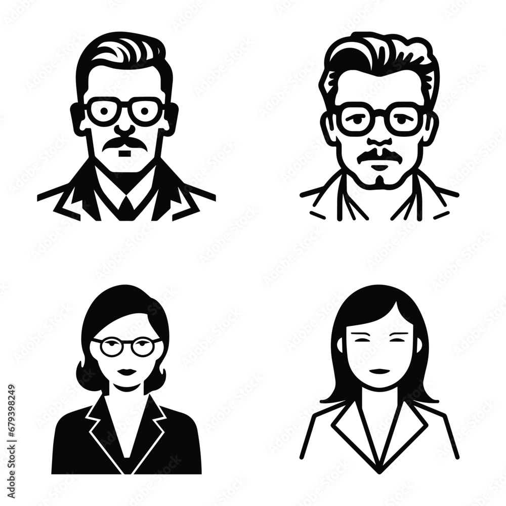 Business People Flat Icon Set Isolated On White Background Business People Flat Icon Set Isolated On White Background