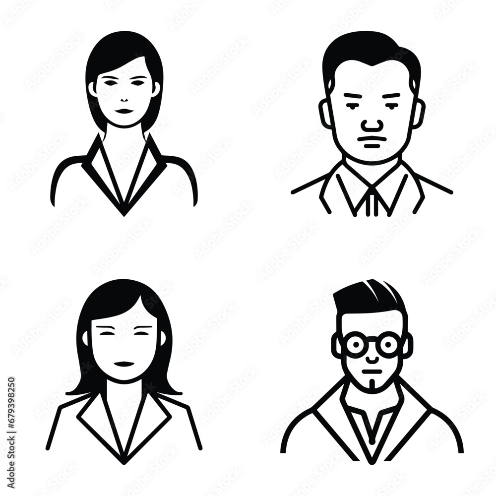 Business People Flat Icon Set Isolated On White Background Business People Flat Icon Set Isolated On White Background
