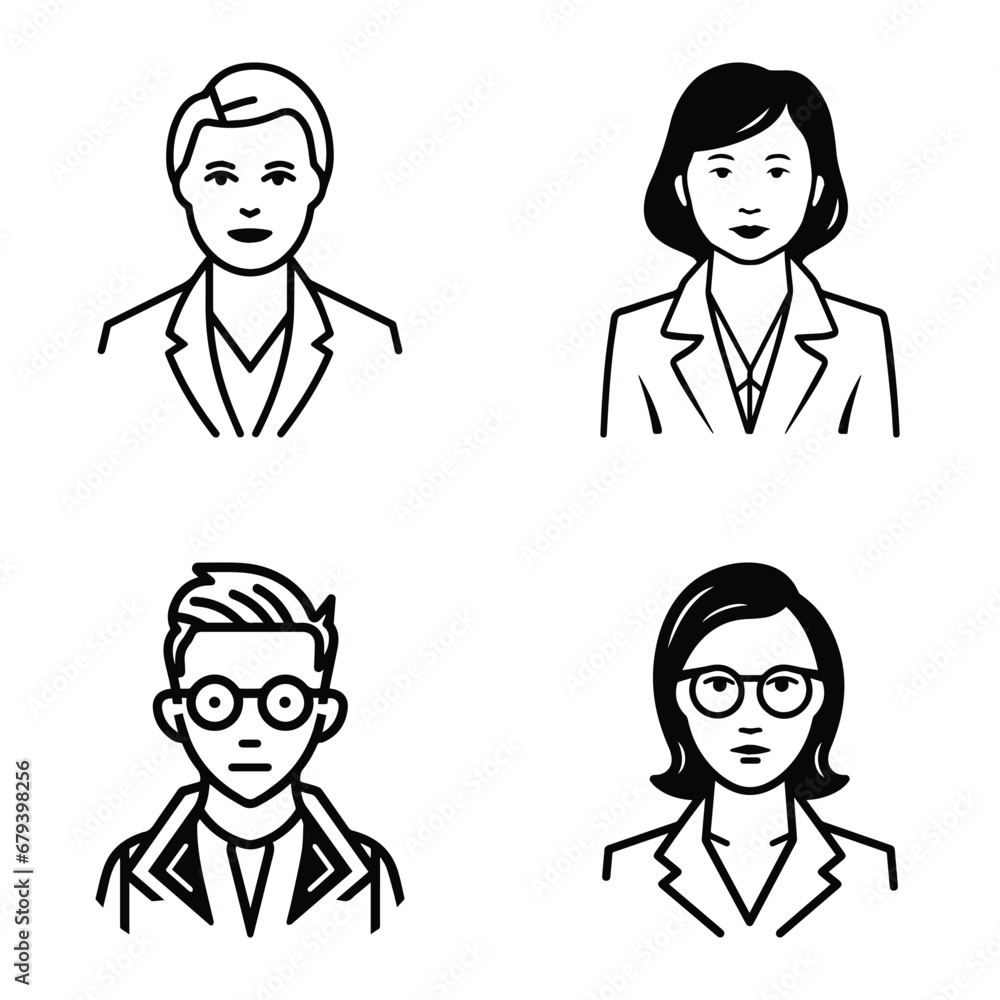 Business People Flat Icon Set Isolated On White Background Business People Flat Icon Set Isolated On White Background