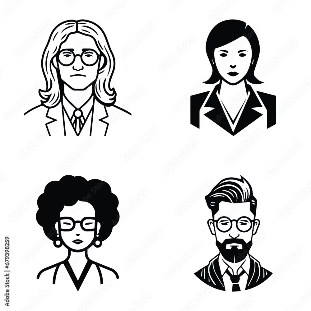 Business People Flat Icon Set Isolated On White Background Business People Flat Icon Set Isolated On White Background
